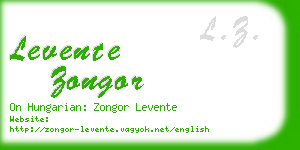 levente zongor business card